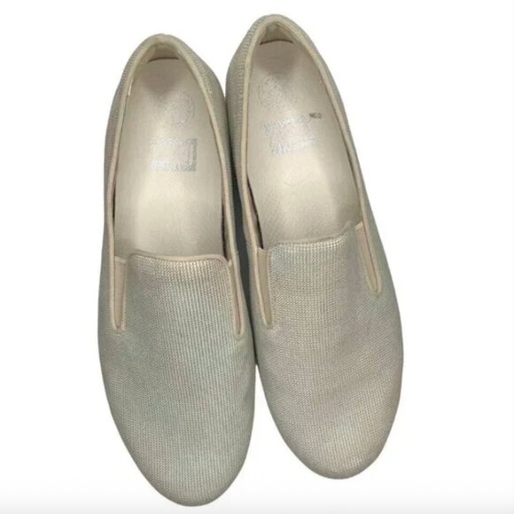 FITFLOP GLITTER CREAM GREY HOUNDSTOOTH SUPERSKATE TEXTILE WEDGE LOAFERS FLATS - Picture 4 of 10